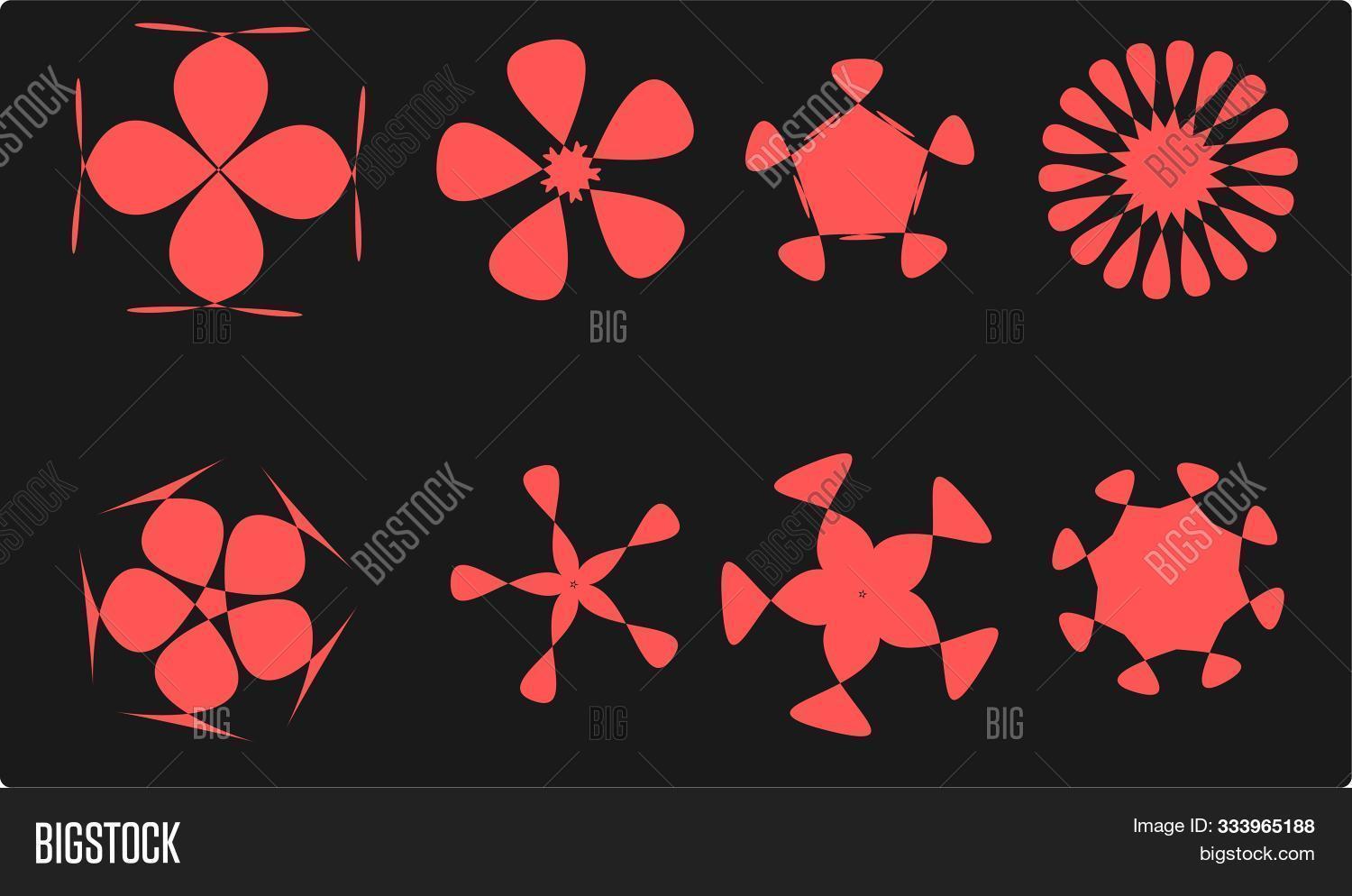 Set Red Vector Flowers Image & Photo (Free Trial) | Bigstock