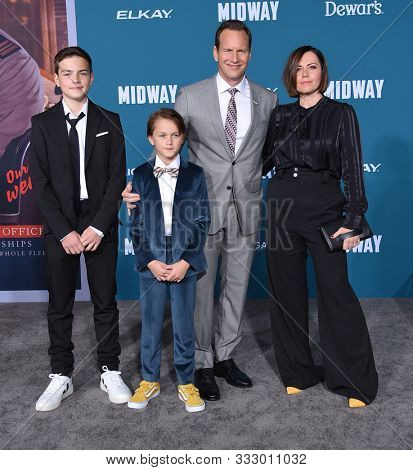 LOS ANGELES - NOV 05:  Patrick Wilson, Kassian McCarrell Wilson, Kalin Patrick Wilson and Dagmara Dominczyk arrives for the 'Midway' World Premiere on November 05, 2019 in Westwood, CA                