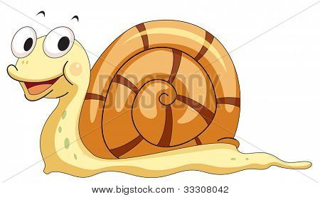Ilustração de um caracol sorridente - formato VETORIAL EPS também disponível na minha carteira.