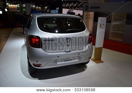Paris, France - October 02, 2018: Dacia Sandero At Paris Motor Show