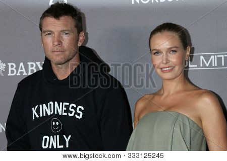 LOS ANGELES - NOV 9:  Sam Worthington, Lara Bingle at the 2019 Baby2Baby Gala Presented By Paul Mitchell at 3Labs on November 9, 2019 in Culver City, CA