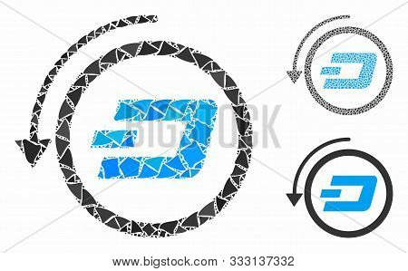 Dash Revert Payment Composition Of Unequal Pieces In Various Sizes And Color Hues, Based On Dash Rev