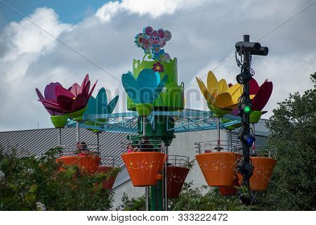 Orlando, Florida. November 06, 2019. Top View Of Abbys Flower Tower At Seaworld