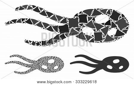 Intrude Microorganism Mosaic Of Irregular Items In Variable Sizes And Color Tints, Based On Intrude 