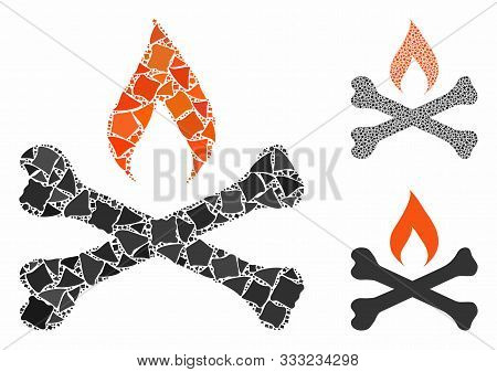 Mortal Ignition Mosaic Of Inequal Items In Various Sizes And Color Tinges, Based On Mortal Ignition 