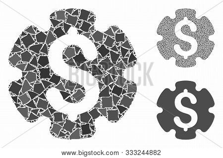 Financial Settings Gear Composition Of Humpy Elements In Variable Sizes And Color Tinges, Based On F