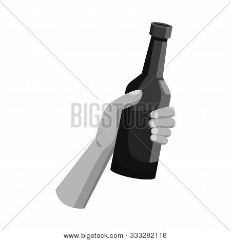 Vector Design Of Bottle And Beer Icon. Graphic Of Bottle And Glass Vector Icon For Stock.