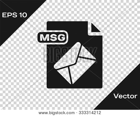 Grey Msg File Document. Download Msg Button Icon Isolated On Transparent Background. Msg File Symbol