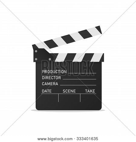 Movie Clapper Isolated On White Background. Open Clapperboard. Vector Illustration Eps 10
