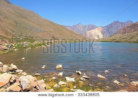 El Morado Natural Monument. A Beautiful Park Located In Cajón Del Maipo, Andes Mountain Range, Chile