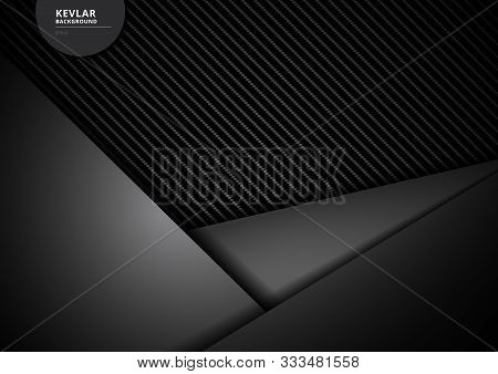 Template Black Geometric Triangles Overlapping Carbon Kevlar Fiber Background And Texture. Material 