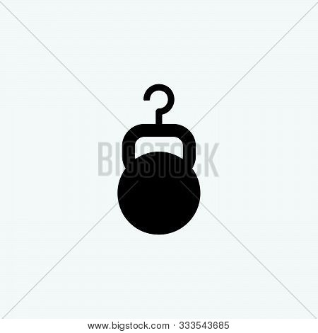 Simple And Clean Black Kettlebell Hanger Logo Concept