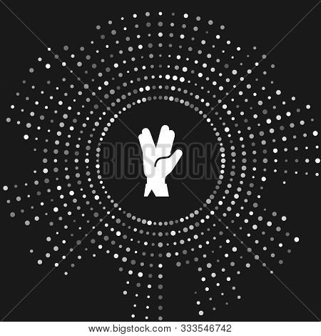 White Vulcan Salute Icon Isolated On Grey Background. Hand With Vulcan Greet. Spock Symbol. Abstract