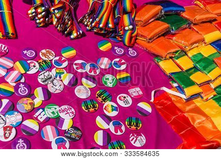 Buenos Aires, Argentina - November 2, 2019: Souvenirs At Buenos Aires Pride Day