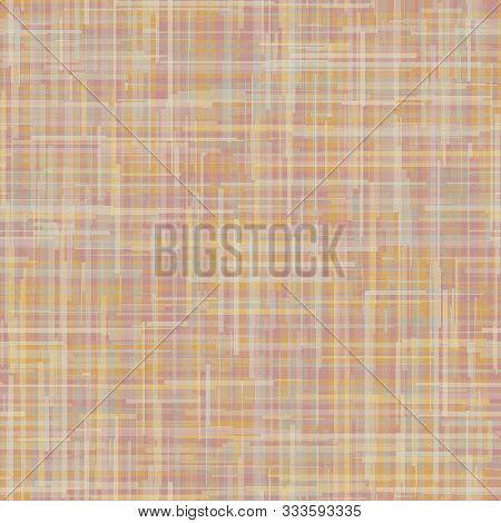 Space Dyed Linen Texture Fabric Background. Seamless Pattern Of Woven Textile Broken Line. Homesun A