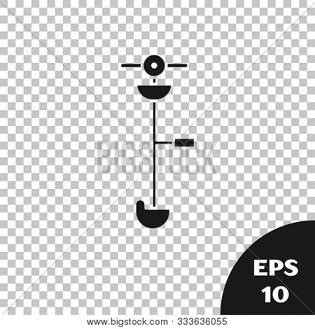Black Grass And Weed Electric String Trimmer Icon Isolated On Transparent Background. Grass Clipper,