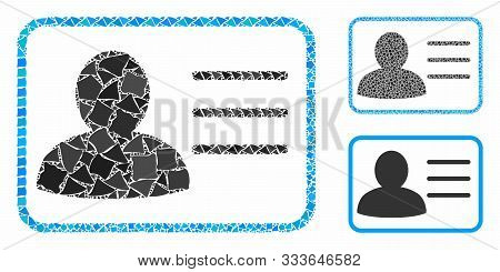 Account Card Composition Of Ragged Parts In Variable Sizes And Color Tints, Based On Account Card Ic