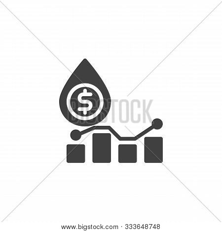 Oil Price Graph Vector Icon. Filled Flat Sign For Mobile Concept And Web Design. Oil Industry Profit