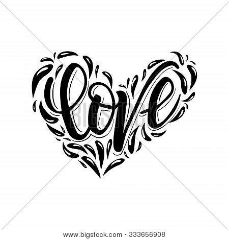 Lettering Love In The Shape Of A Heart.