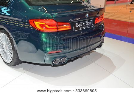 Geneva, Switzerland, March 06-2018: Bmw Alpina D5 S Saloon At Gims