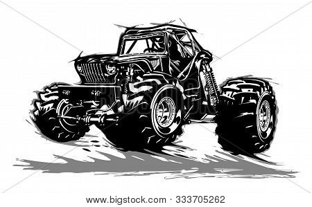 Cartoon Monster Truck. Available Eps-8 Separated By Groups For Easy Edit