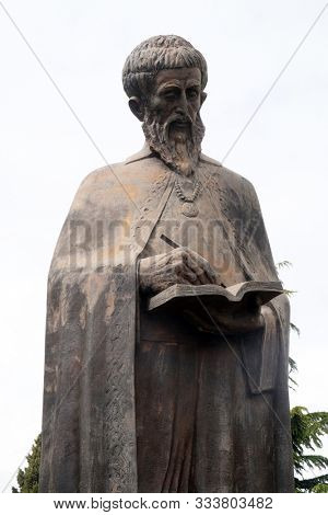 OHRID, MACEDONIA - MAY 04, 2019: Saint Naum Monument in Ohrid, Macedonia