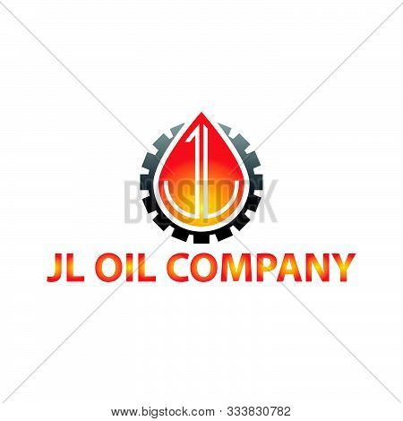 Jl Oil Company Logo With Gear For Personal And Company