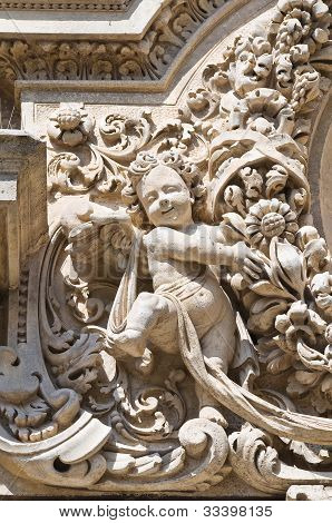 Kostel St. Chiara. Lecce. Puglia. Itálie.