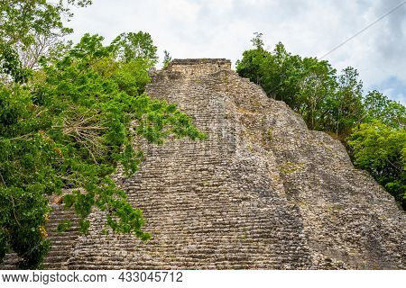 Nohoch Mul Pyramid At The Ancient Ruins Of The Mayan City Coba