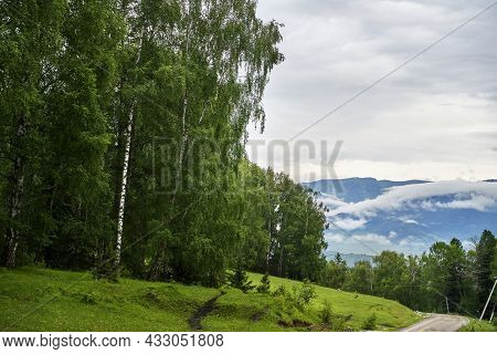 Vacation Landscape. Russian Altai Mountains. Multa Region. Holiday At Home. Staycation Concept. Long