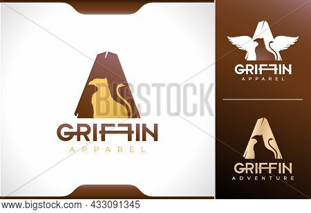 Letter A Logo Concept, Griffin Apparel Or Griffin Adventure Tag And Label. Three Variation Design Co