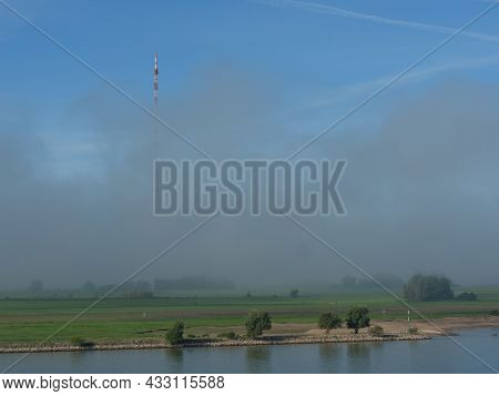 the river rhine near wesel in germany