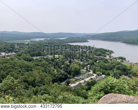 Cold Springs Panorama From The Top Of Breakneck Ridge In Upstate New York On The Hudson