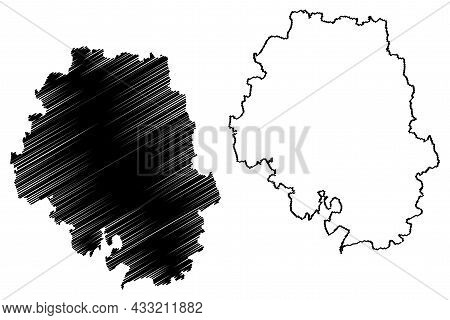 Bangalore Urban District (karnataka State, Republic Of India, Bangalore Division) Map Vector Illustr