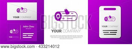 Logotype Wooden Logs Icon Isolated On White Background. Stack Of Firewood. Logo Design Template Elem