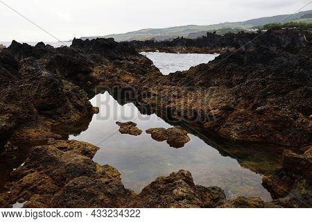 The Natural Pools Of Biscoitos, Terceira Island, Azores. High Quality Photo