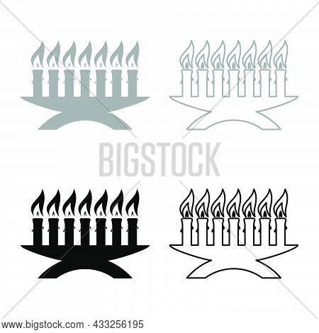 Kwanzaa Candles Glowing African Holiday Seven Candle On Candlestick American Ethnic Cultural Holiday