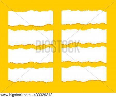 Torn Ripper Paper Sheet Textures Set Of Eight Vector Design Illustration