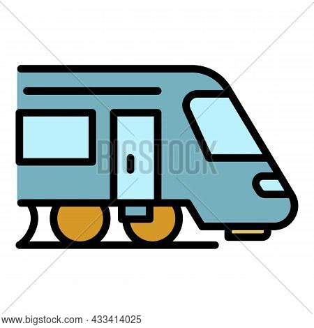 Train Head Icon. Outline Train Head Vector Icon Color Flat Isolated