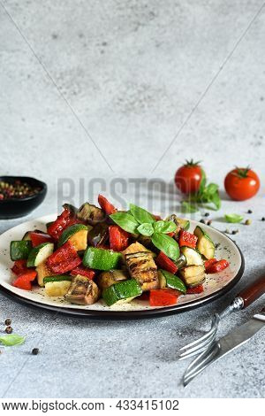 The Classic Dish Of Baked Vegetables Is Ratataui.
Baked Vegetable Salad With Sow And Basil.