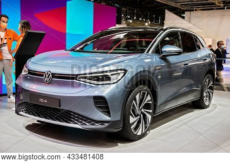 Volkswagen Id.4 All-electric Suv-coupe Car Showcased At The Iaa Mobility 2021 Motor Show In Munich, 
