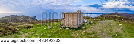Horn Head, Ireland - May 30 2021: The World War Ii Remains Are Still Standing At The Cliffs