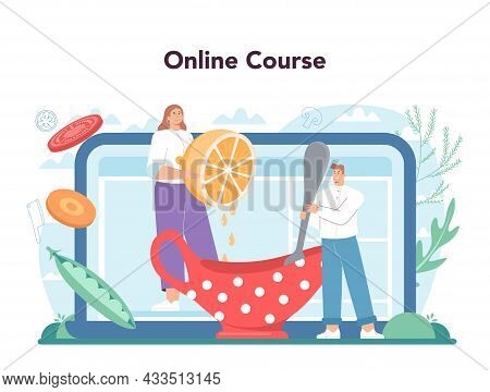Fresh Salad Online Service Or Platform. Peopple Cooking Organic