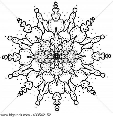 Ornamental Round Floral Pattern, Circle Lace Background