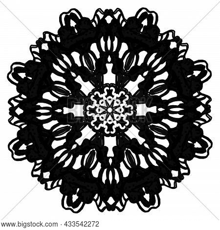 Ornamental Round Floral Pattern, Circle Lace Background