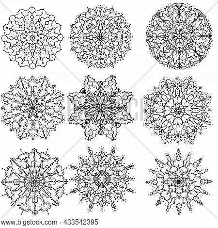 Ornamental Round Floral Pattern, Circle Lace Background