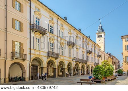 Cuneo, Italy - June 27,2021 - In The Streets Of Cuneo. Cuneo Is A City And Comune In Piedmont In Nor