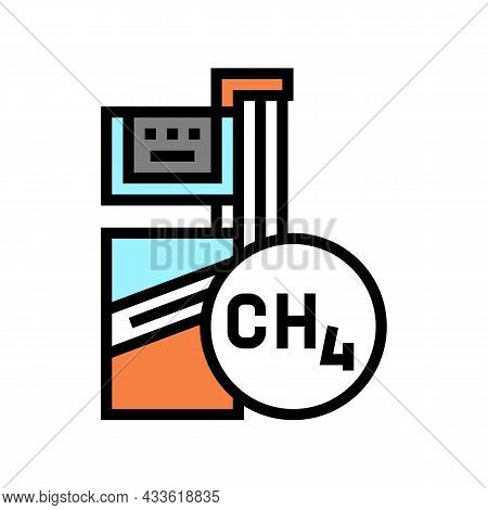Methane Gas Station Color Icon Vector. Methane Gas Station Sign. Isolated Symbol Illustration