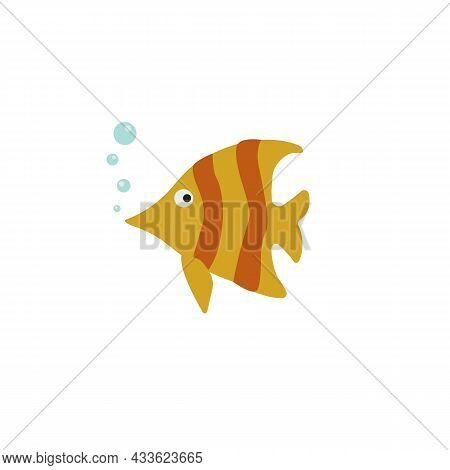 Yellow And Orange Fish With Water Bubbles