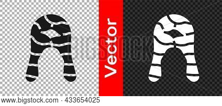 Black Fish Steak Icon Isolated On Transparent Background. Vector